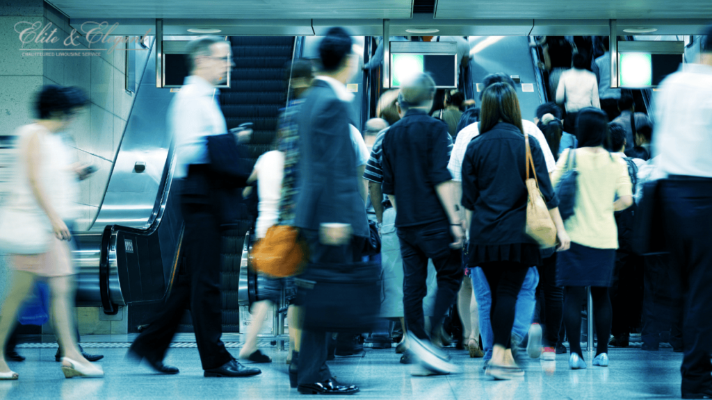 Commuter during peak hours